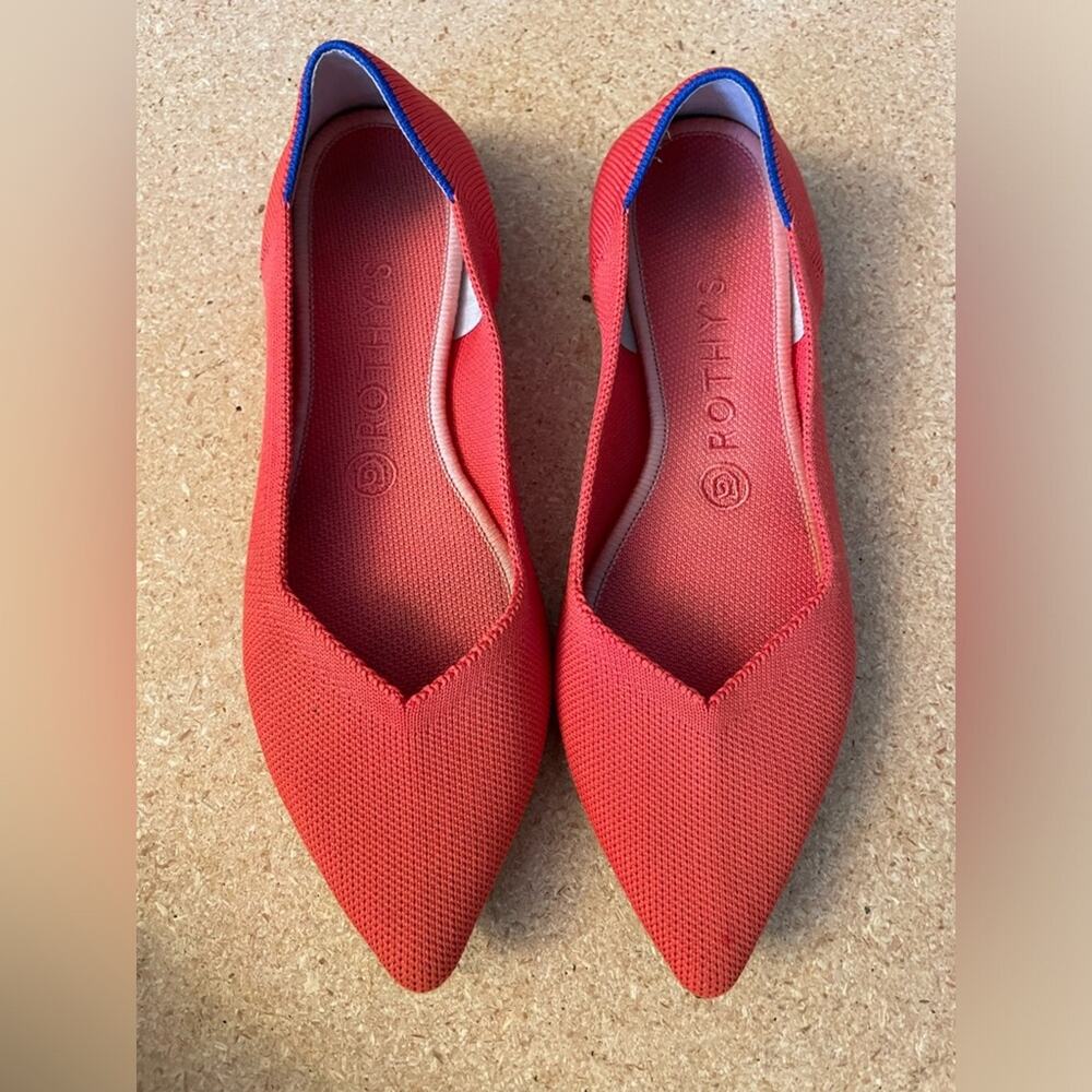 Rothy’s Red/Flame? Pointed Toe Ballet Flats Shoes Women’s 8.5
